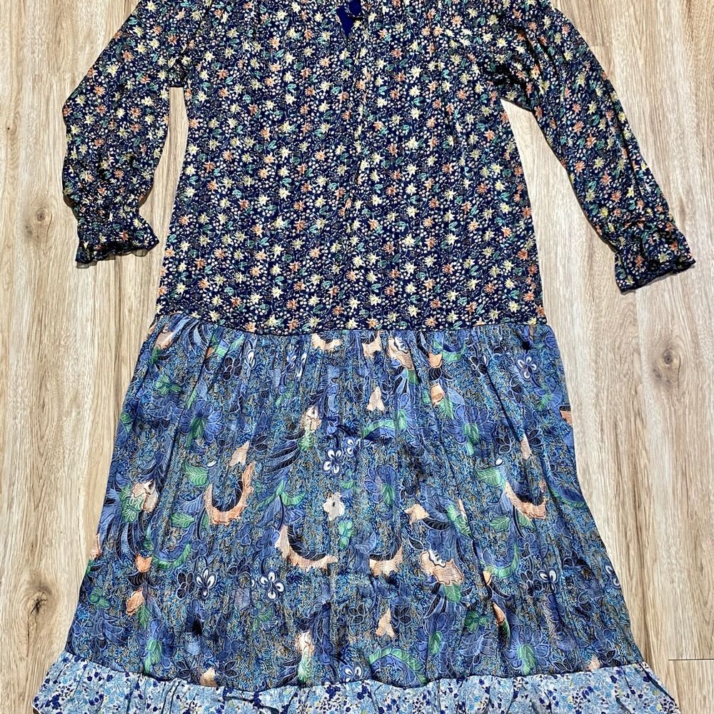 Code x Mode | Floral Long Sleeve Boho Maxi Dress size S; NWT